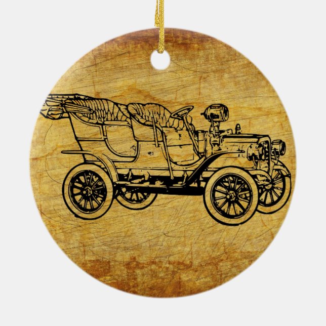 Adorno De Cerámica Ilustracion de automóviles histórico de coches de  (Atrás)