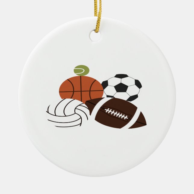Adorno De Cerámica ilustracion de baloncesto deportivo (Frente)
