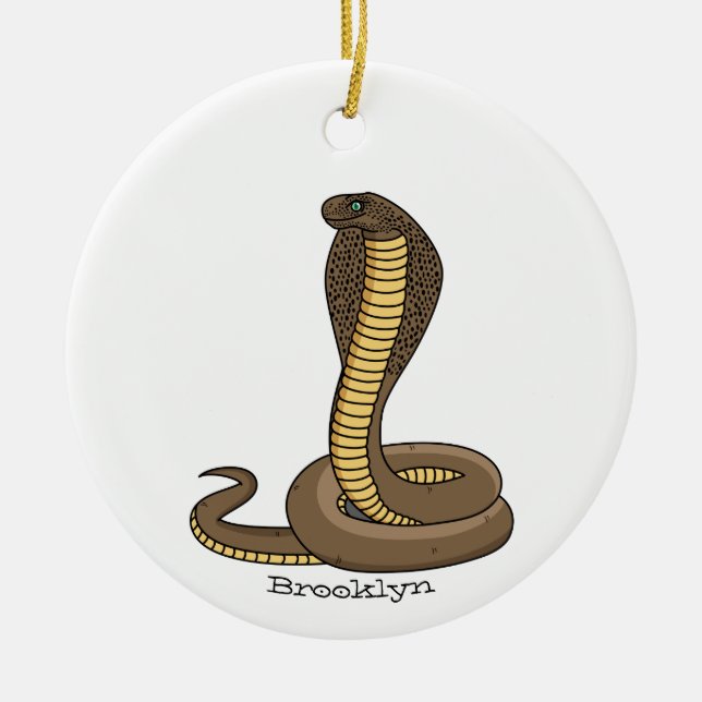 Adorno De Cerámica Ilustracion de cobra marrón (Frente)
