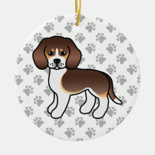 Adorno De Cerámica Ilustración de dibujos animados de perro Beagle tr