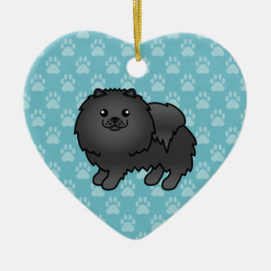 Adorno De Cerámica Ilustración de dibujos animados de perro pomerania