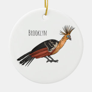Adorno De Cerámica Ilustración de dibujos animados del pájaro hoatzin