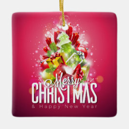 Adorno De Cerámica Ilustracion de diseño gráfico de Navidades rojos m