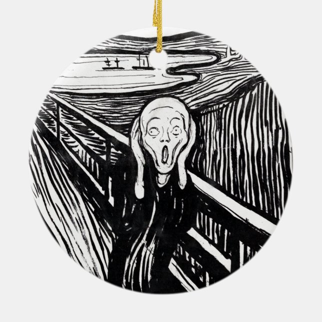 Adorno De Cerámica Ilustracion de Edvard Munch el grito (Atrás)