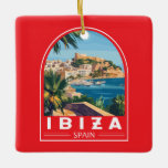 Adorno De Cerámica Ilustracion de España de Ibiza Viajes de arte<br><div class="desc">Diseño de viaje vector retro de Ibiza. Ibiza es una de las islas Baleares,  un archipiélago de España en el Mar Mediterráneo.</div>