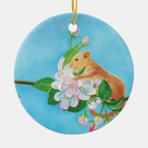 Adorno De Cerámica Ilustracion de flores de morada y manzana