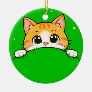 Adorno De Cerámica Ilustración de gato lindo
