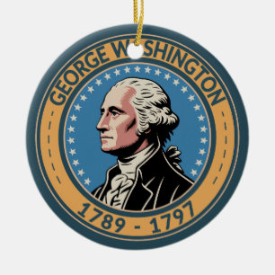 Adorno De Cerámica Ilustración de George Washington Presidente de EE.