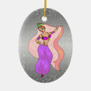 Adorno De Cerámica Ilustracion de la bailarina de la danza del