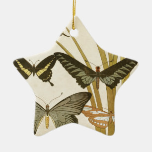 Adorno De Cerámica Ilustracion de mariposas vintage