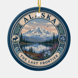 Adorno De Cerámica Ilustración de paisaje de Alaska Arte de viaje Bad