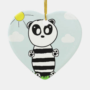 Adorno De Cerámica Ilustración de Panda Adorable