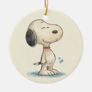 Adorno De Cerámica Ilustración de perro Beagle en acuarela adorable