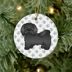 Adorno De Cerámica Ilustración de perro de dibujos animados Havanés n