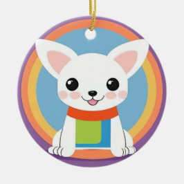 Adorno De Cerámica Ilustración de perro de dibujos animados lindo