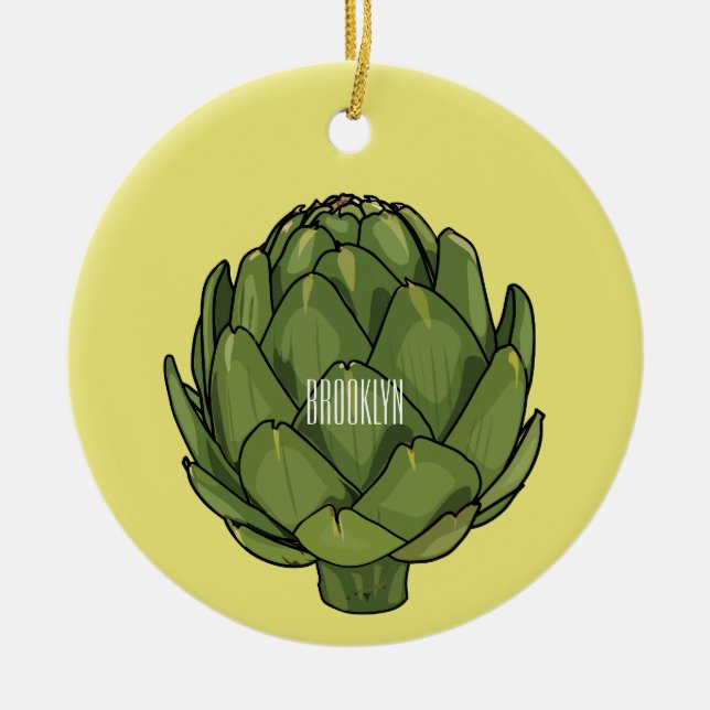 Adorno De Cerámica Ilustracion de personalizado Artichoke (Frente)