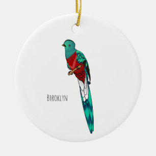 Adorno De Cerámica Ilustracion de personalizado de aves quetzales res