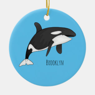 Adorno De Cerámica Ilustracion de personalizado de ballenas asesina
