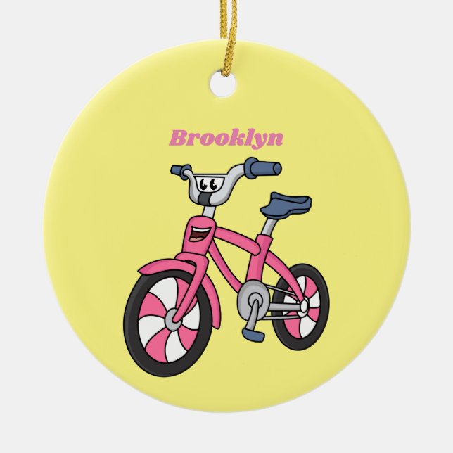 Adorno De Cerámica Ilustracion de personalizado de bicicleta de niños (Frente)