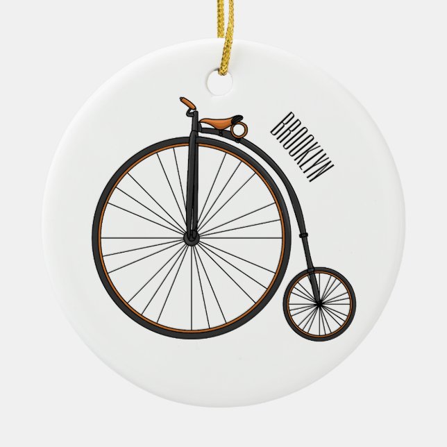Adorno De Cerámica Ilustracion de personalizado de bicicletas de alta (Frente)