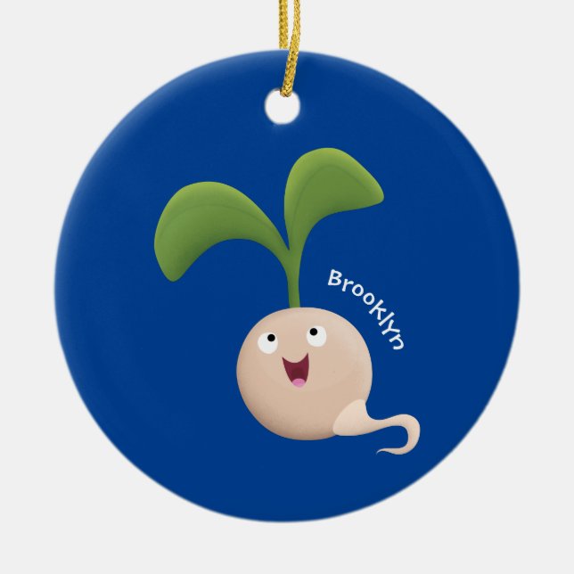 Adorno De Cerámica Ilustracion de personalizado de brote de semillas  (Frente)