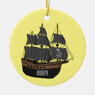 Adorno De Cerámica Ilustracion de personalizado de buques piratas
