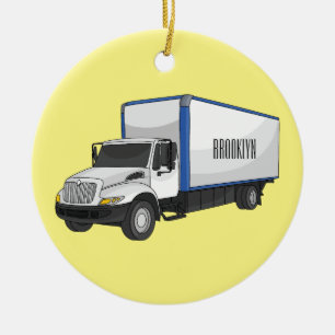 Adorno De Cerámica Ilustracion de personalizado de camiones de cajas