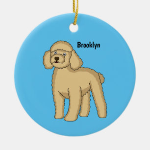 Adorno De Cerámica Ilustracion de personalizado de caniche marrón fel