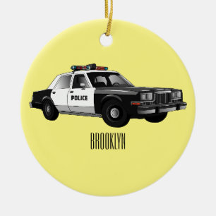 Adorno De Cerámica Ilustracion de personalizado de coches de policía