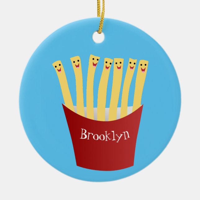 Adorno De Cerámica Ilustracion de personalizado de comida rápida de p (Frente)