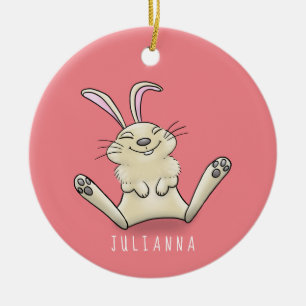 Adorno De Cerámica Ilustracion de personalizado de conejo de conejo d
