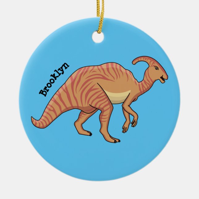Adorno De Cerámica Ilustracion de personalizado de dinosaurios de par (Frente)