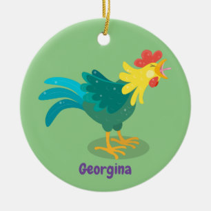 Adorno De Cerámica Ilustracion de personalizado de gallo de entrego g