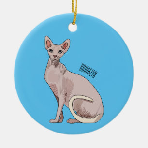 Adorno De Cerámica Ilustracion de personalizado de gatos Sfinx
