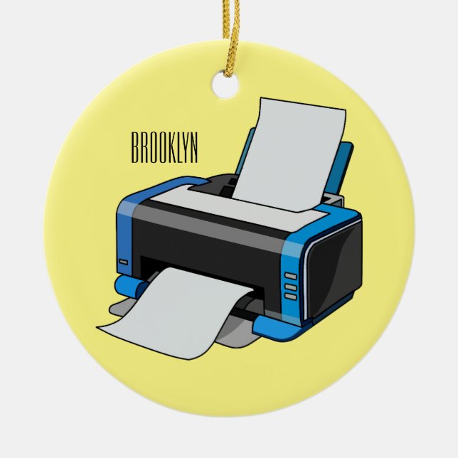 Adorno De Cerámica Ilustracion de personalizado de impresora (Frente)