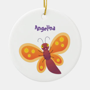 Adorno De Cerámica Ilustracion de personalizado de mariposa naranja f