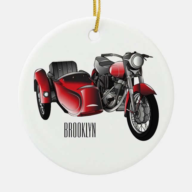 Adorno De Cerámica Ilustracion de personalizado de motocicletas Sidec (Frente)