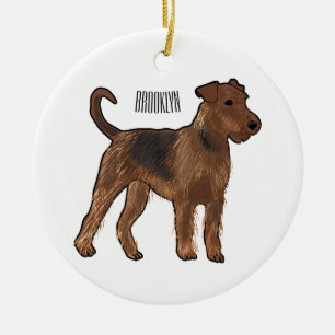Adorno De Cerámica Ilustracion de personalizado de perro Airedale ter