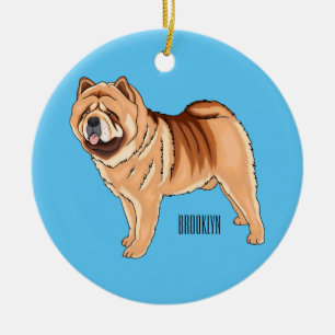 Adorno De Cerámica Ilustracion de personalizado de perro Chow Chow