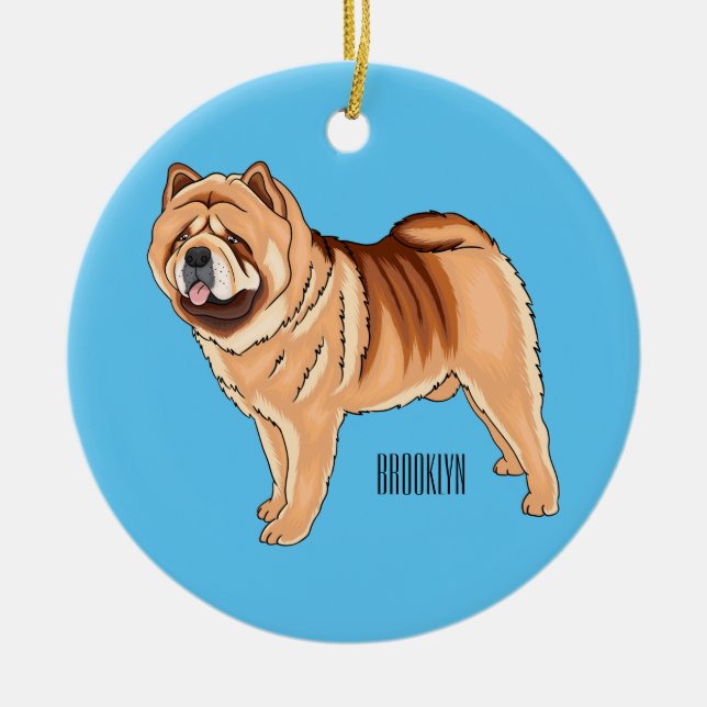 Adorno De Cerámica Ilustracion de personalizado de perro Chow Chow (Frente)