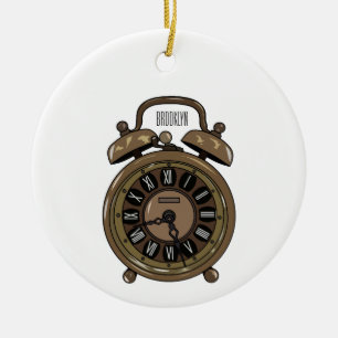 Adorno De Cerámica Ilustracion de personalizado de reloj de alarma