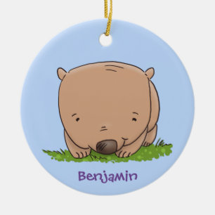 Adorno De Cerámica Ilustracion de personalizado de wombat para bebé l