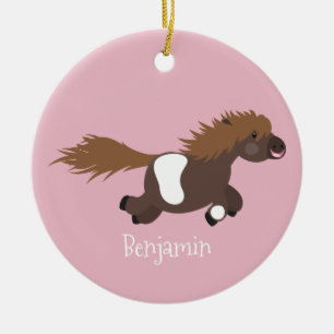 Adorno De Cerámica Ilustracion de personalizado del pony de Shetland