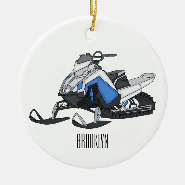 Adorno De Cerámica Ilustracion de personalizado para motos de nieve (Frente)
