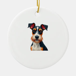 Adorno De Cerámica Ilustración de retrato de perro colorido vintage r