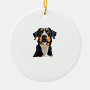 Adorno De Cerámica Ilustración de retrato de perro colorido vintage r