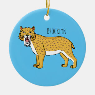 Adorno De Cerámica Ilustracion de tigre con dientes de saber