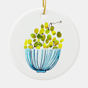Adorno De Cerámica Ilustración de uvas en acuarela de frutas