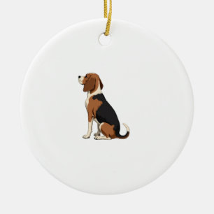 Adorno De Cerámica Ilustración de vista trasera de perro Beagle vinta