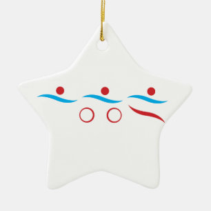 Adorno De Cerámica Ilustracion del logotipo de Triathlon cool